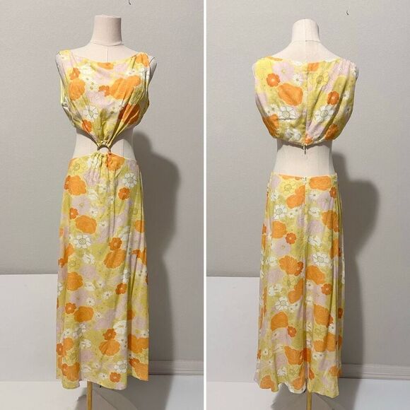 Charlie Holiday Clemence Cutout Floral Dress 4 Boho Retro Beachy Cottagecore Ret - Picture 3 of 13